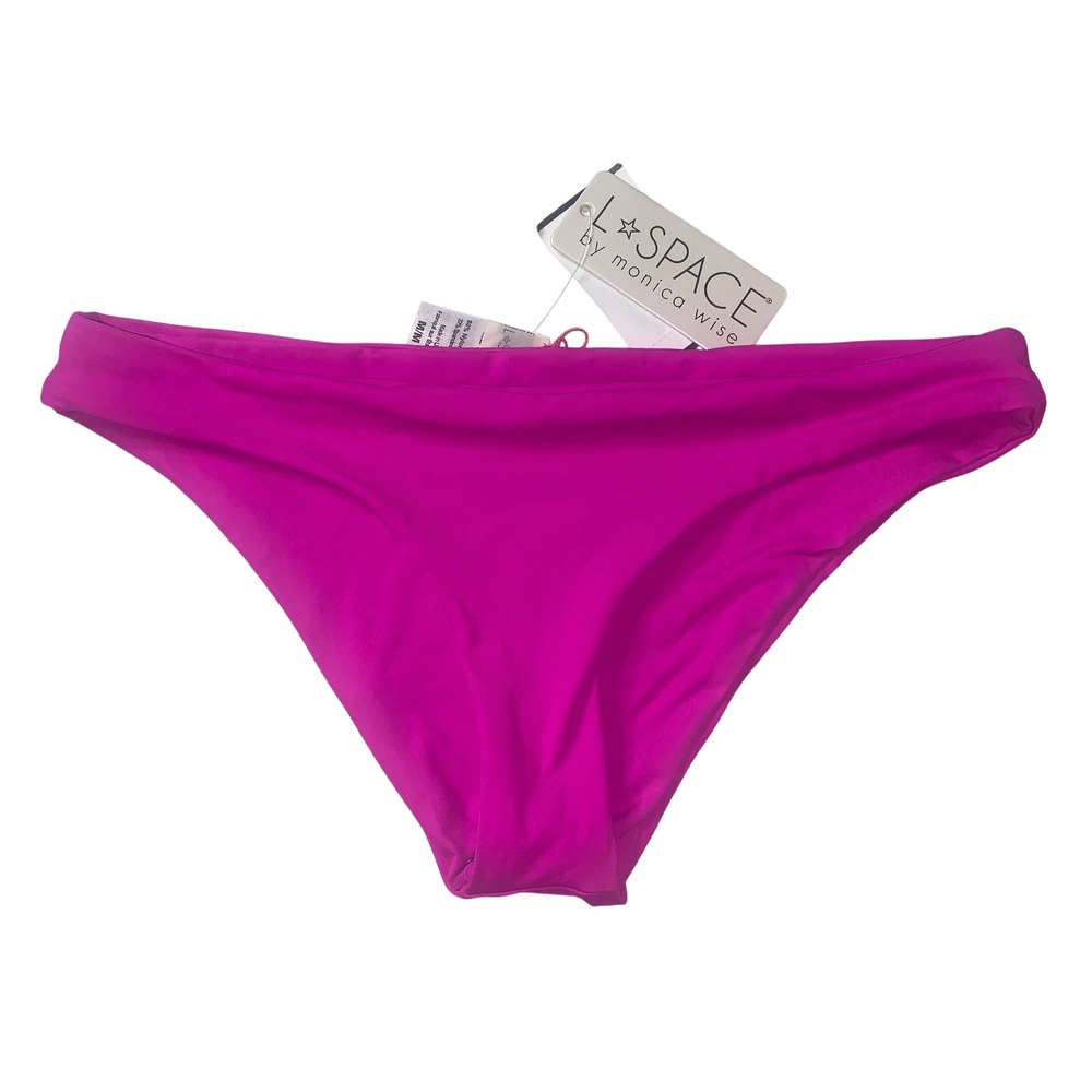 L*SPACE Sandy Bottom Bikini Bottoms Fuchsia Pink Swimsuit Fuchsia XS